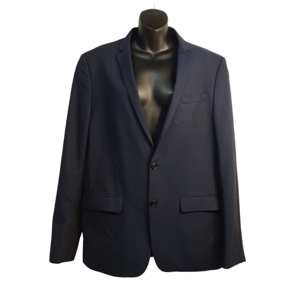 Zara Man Basic Blue Blazer Jacket Two Buttons Size 44